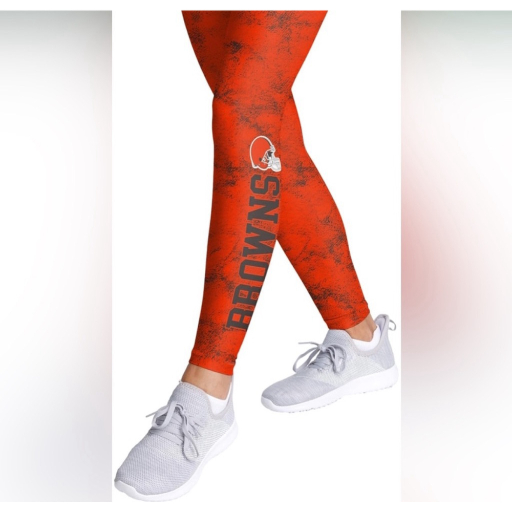 NEW Women's FOCO Orange Black Cleveland Browns Leggings L